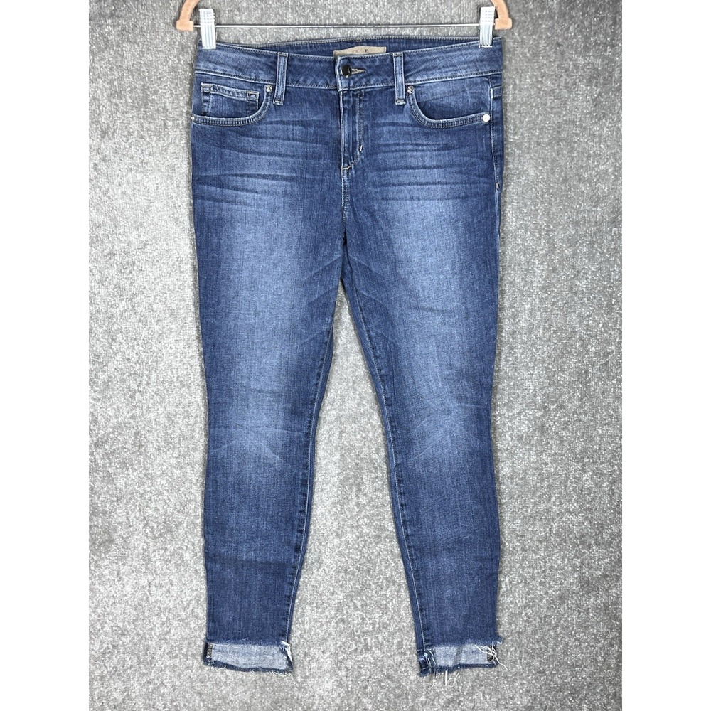 Joes Jeans Skinny Ankle Hi-Low Cutout Hem Womens Sz 28 Blue Stretch Pockets - Picture 1 of 12